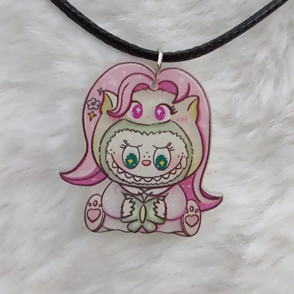 2/$10 Handmade Labubu X My Little Pony Acrylic Charm Necklace Style 3